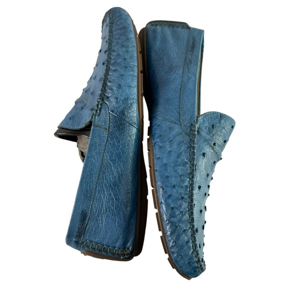 Genuine Aldo Brue Blue Genuine Walking Pillow Ostrich Driving Shoes Size 10 main image 8